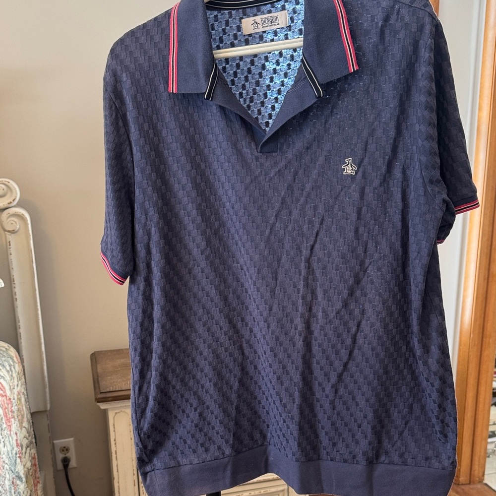 Penguin Navy Polo Shirt with Red Accents
